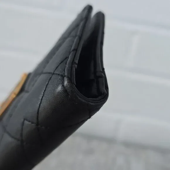 Marc by Marc Jacobs Quilted Black Folding Wallet for Women Logo Zipper - Picture 7 of 14